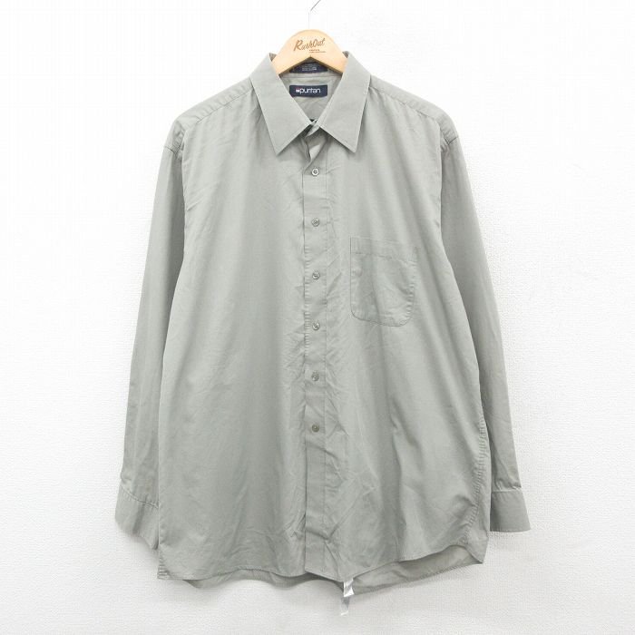【20%OFF】XL★古着 ピューリタン 長袖 シャツ メンズ 大きいサイズ ロング丈 グレー 24nov14 中古 トップス