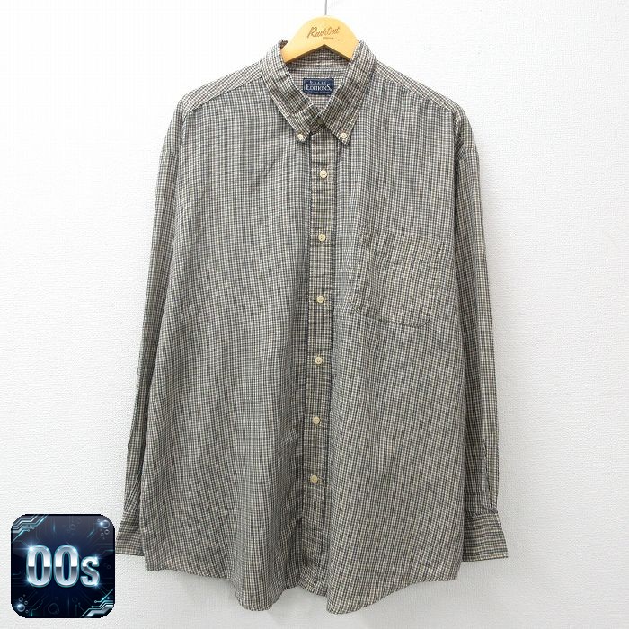 ベーシックエディションズ 00s 長袖シャツ ネイビーチェック XL | 古着