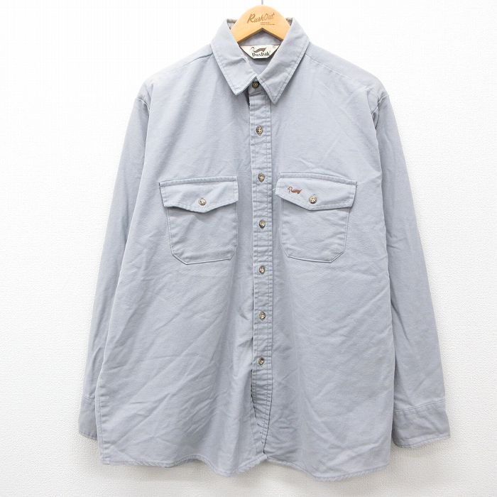 XL★古着 ダックスバック 長袖 シャツ メンズ 80年代 80s 大きいサイズ グレー 24nov25 中古 トップス