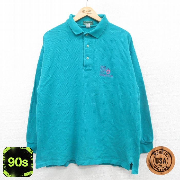 【50%OFF】ニューヨークマラソン 90s 長袖ポロシャツ ライトブルー L | 古着