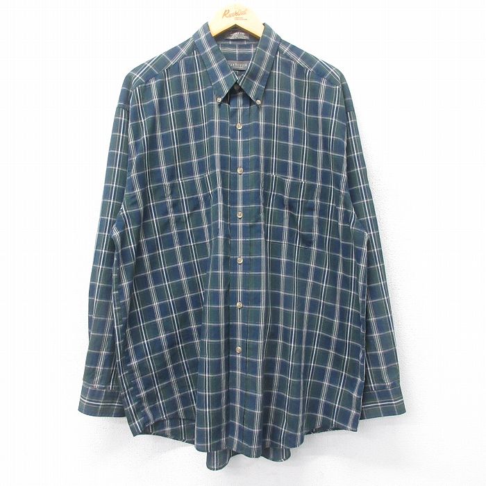 【50%OFF】バンヒューセン 00s 長袖シャツ オープンカラー グリーンチェック XL | 古着