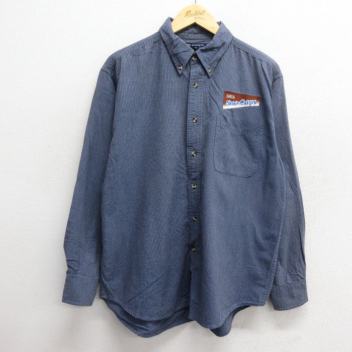 ネスレ 長袖シャツ 千鳥格子 ネイビー XL | 古着