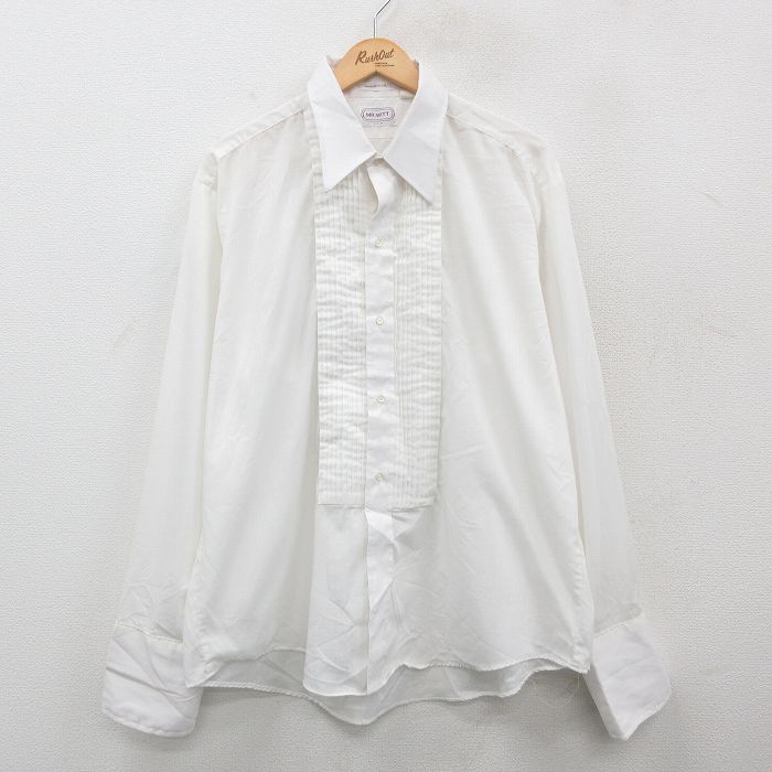 【50%OFF】XL★古着 長袖 シャツ メンズ 90年代 90s 大きいサイズ USA製 白 ホワイト 24dec16 中古 トップス