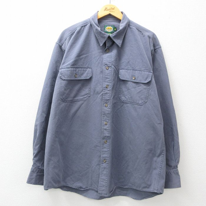 XL★古着 カベラス 長袖 シャツ メンズ 00年代 00s 大きいサイズ コットン 紺系 ネイビー 24dec16 中古 トップス