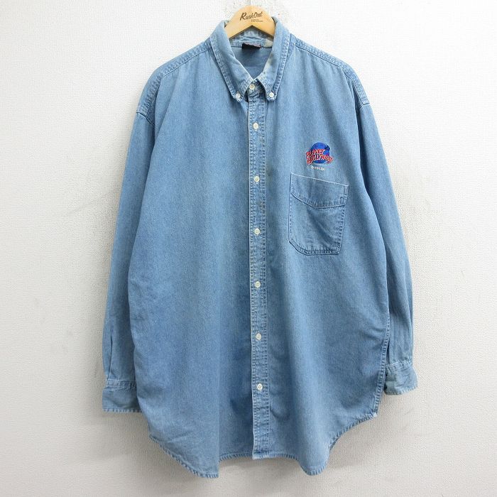 プラネットハリウッド 90s 長袖シャツ ネイビー XL | 古着