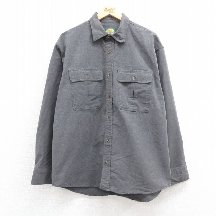 XL★古着 カベラス 長袖 シャツ メンズ 00年代 00s コットン 濃グレー 25jan17 中古 トップス