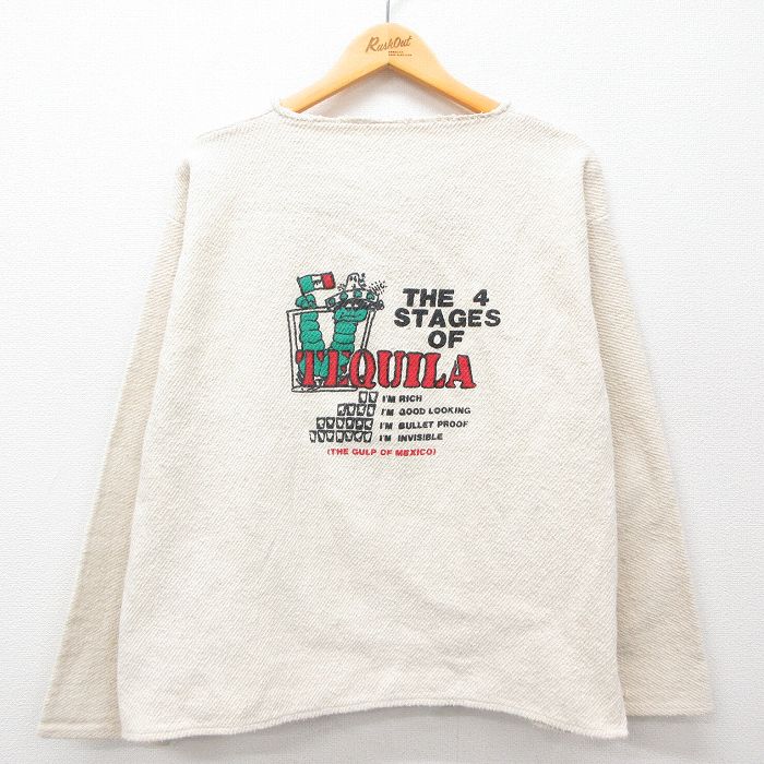 L★古着 長袖 メキシカン トップス メンズ テキーラ 生成り 【spe】 25feb06 中古