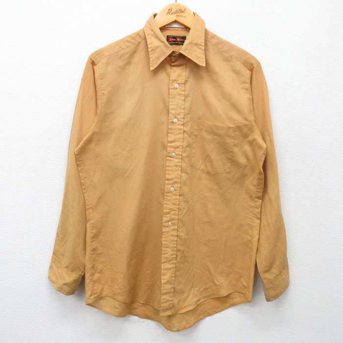 M★古着 長袖 シャツ メンズ 80年代 80s USA製 茶系 ブラウン 25feb12 中古 トップス