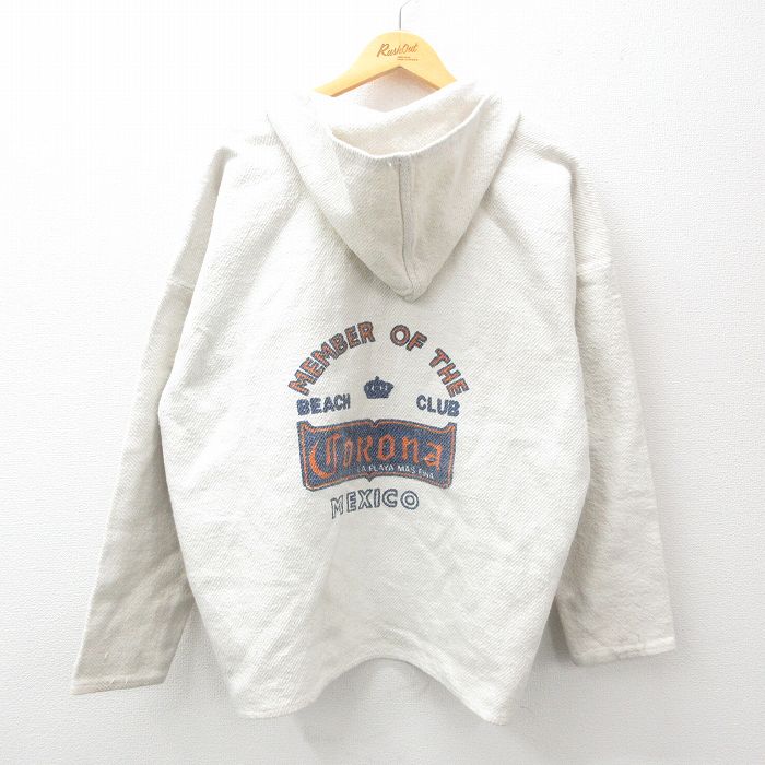 XL★古着 長袖 メキシカン パーカー メンズ コロナ 大きいサイズ 生成り 25feb19 中古 トップス