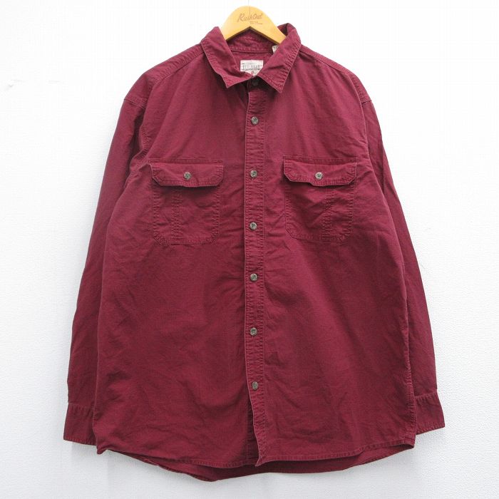 【50%OFF】XL★古着 レッドヘッド 長袖 シャツ メンズ リップストップ コットン エンジ 25feb22 中古 トップス