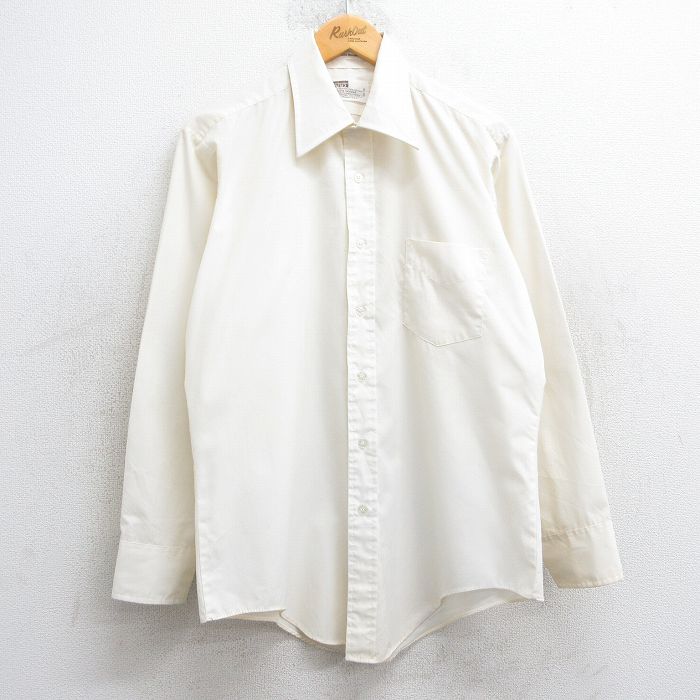 L★古着 モンゴメリーワード 長袖 シャツ メンズ 80年代 80s 白 ホワイト 25feb26 中古 トップス