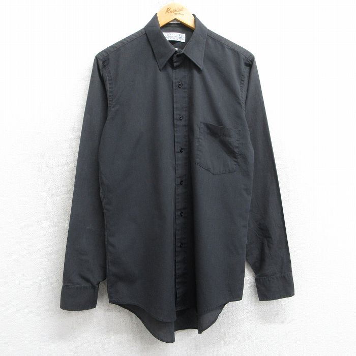 【20%OFF】M★古着 バンヒューセン 長袖 シャツ メンズ 90年代 90s 黒 ブラック 25feb26 中古 トップス