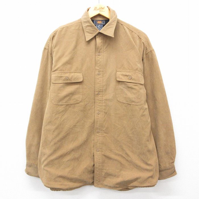 XL★古着 ルート66 長袖 シャツ メンズ 00年代 00s 茶 ブラウン 内側フリース 25feb27 中古 トップス