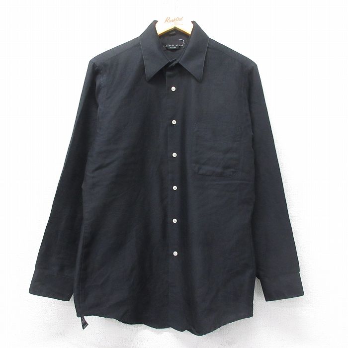 M★古着 長袖 シャツ メンズ 90年代 90s USA製 黒 ブラック 25feb27 中古 トップス