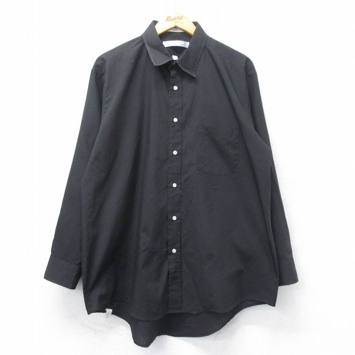 XL★古着 バンヒューセン 長袖 シャツ メンズ 90年代 90s USA製 黒 ブラック 25feb27 中古 トップス