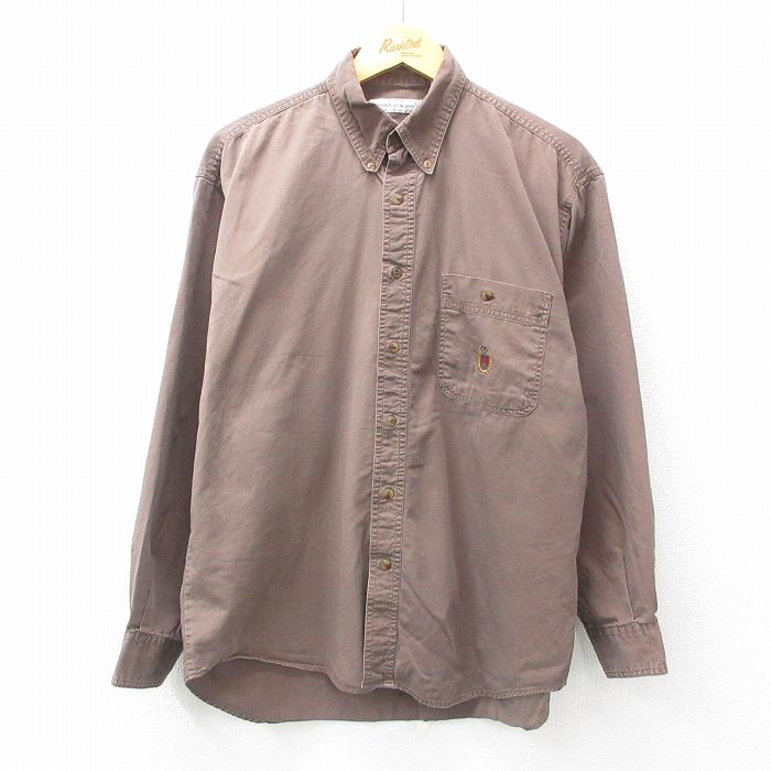 【50%OFF】XL★古着 ビューグルボーイ 長袖 シャツ メンズ 00年代 00s コットン ボタンダウン 茶 ブラウン 【spe】 25mar01 中古 トップス