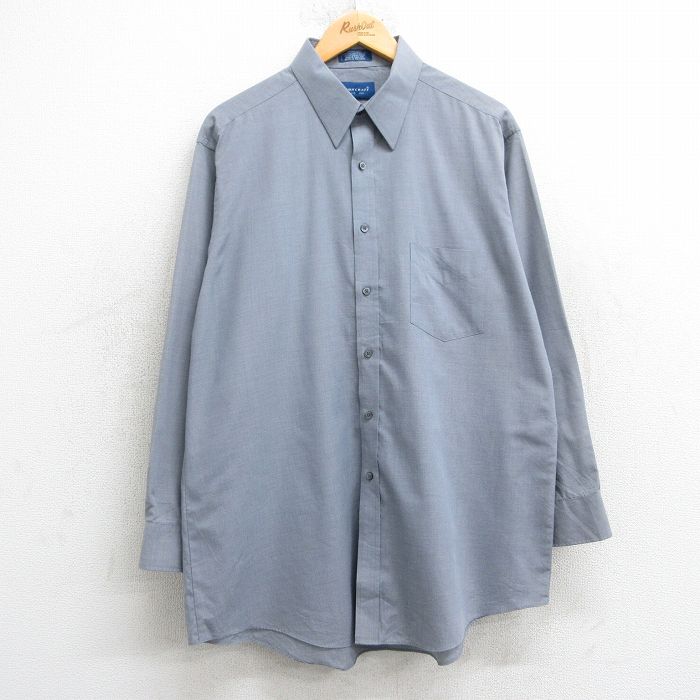 XL★古着 タウンクラフト 長袖 シャツ メンズ 90年代 90s ロング丈 グレー 25mar04 中古 トップス