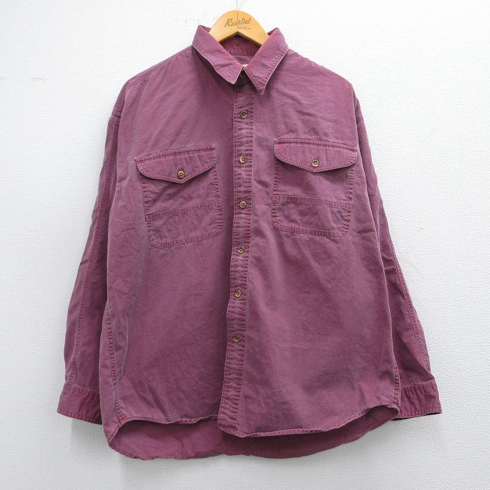 XL★古着 セントジョンズベイ 長袖 シャツ メンズ 90年代 90s コットン 薄紫 パープル 【spe】 25mar04 中古 トップス