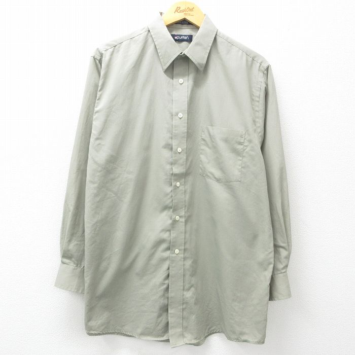 XL★古着 ピューリタン 長袖 シャツ メンズ 00年代 00s　ロング丈 薄グレー 25mar05 中古 トップス