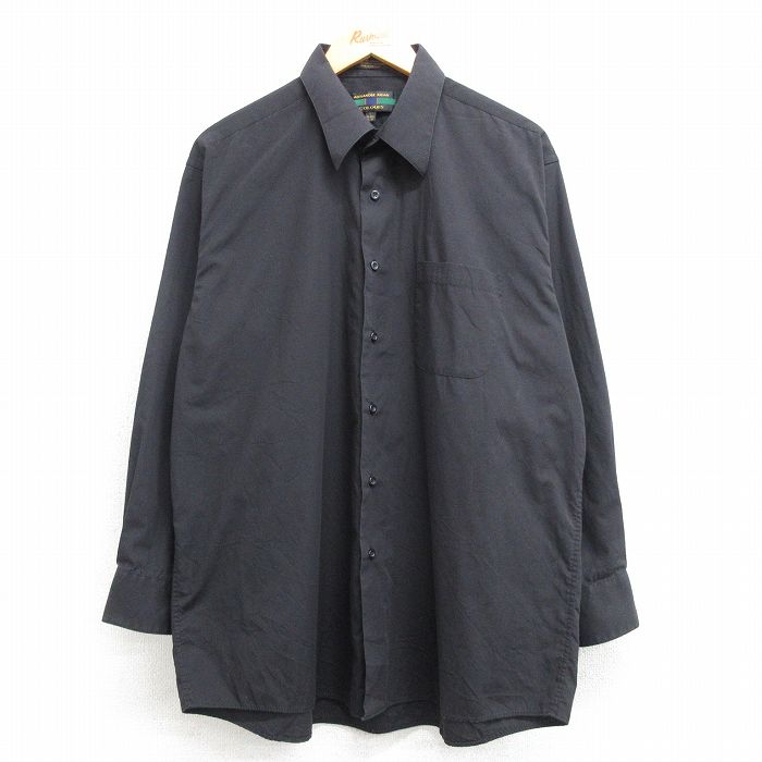 L★古着 長袖 シャツ メンズ 00年代 00s 黒 ブラック 25mar07 中古 トップス