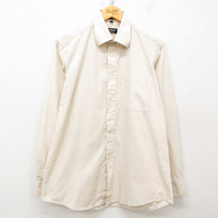 【50%OFF】L★古着 長袖 シャツ メンズ 90年代 90s 生成り 25mar11 中古 トップス