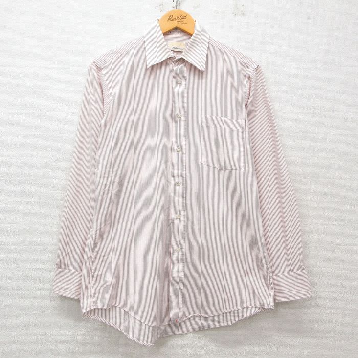 【20%OFF】L★古着 長袖 シャツ メンズ 90年代 90s USA製 白他 ホワイト ストライプ 25mar11 中古 トップス