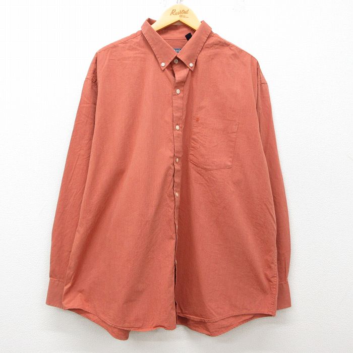 XL★古着 IZOD 長袖 シャツ メンズ オレンジ系 25mar11 中古 トップス