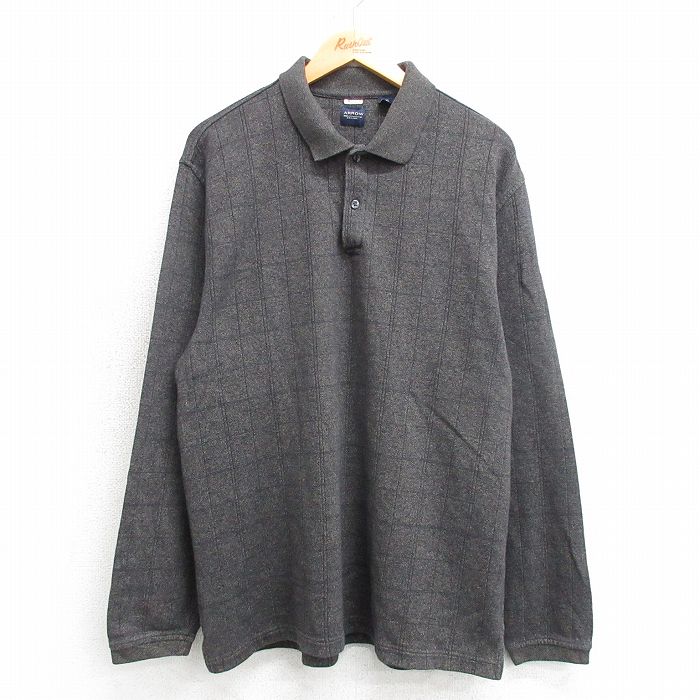 L★古着 アロー 長袖 ポロ シャツ メンズ グレー 25mar13 中古 トップス