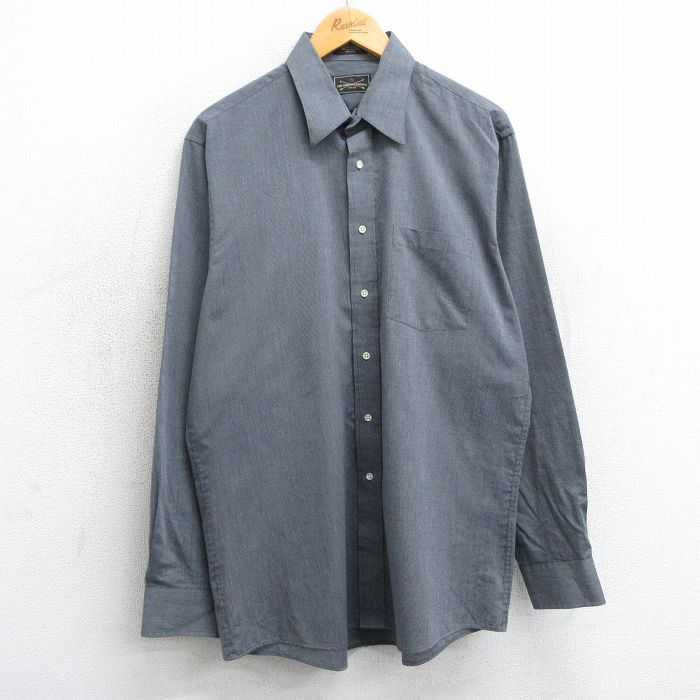 【50%OFF】L★古着 アロー 長袖 シャツ メンズ ロング丈 グレー 25mar15 中古 トップス
