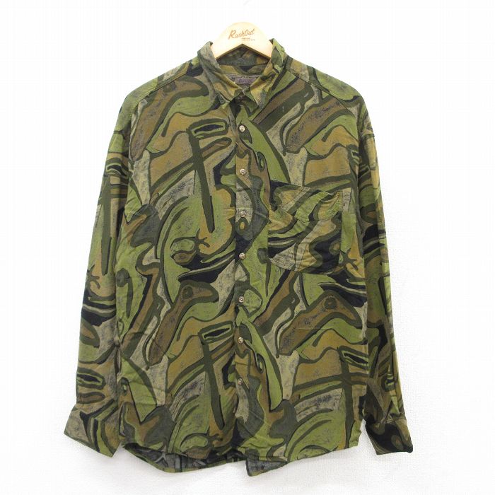 M★古着 長袖 シャツ メンズ 緑他 グリーン 25mar17 中古 トップス