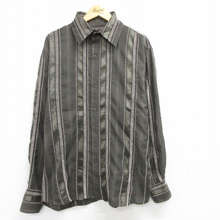 L★古着 長袖 シャツ メンズ 00年代 00s 緑他 グリーン 25mar17 中古 トップス