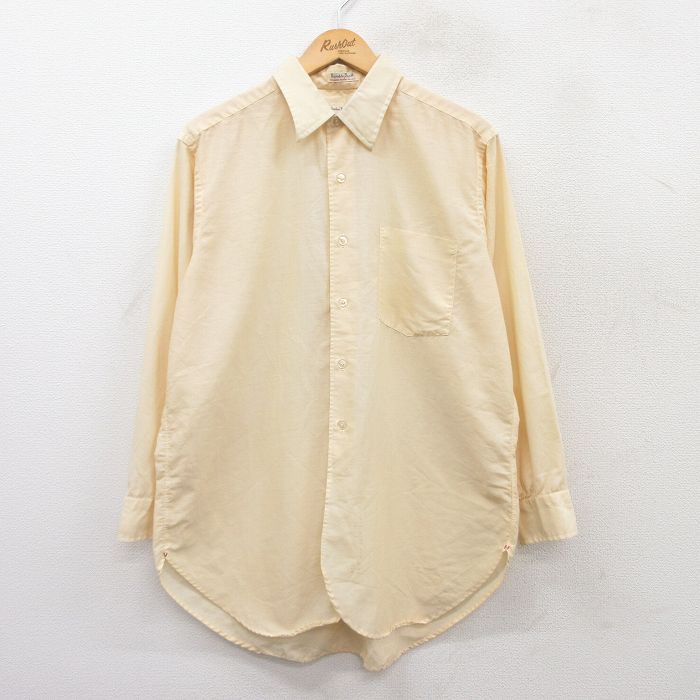 【50%OFF】L★古着 長袖 シャツ メンズ 90年代 90s 薄黄 イエロー 25mar22 中古 トップス