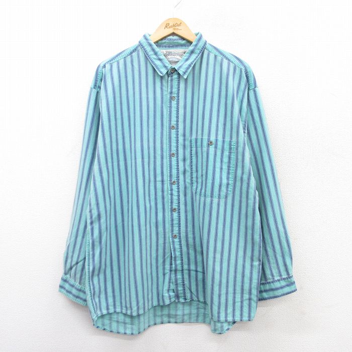 Pier Connection 00s 長袖シャツ ストライプ ライトブルー XL | 古着