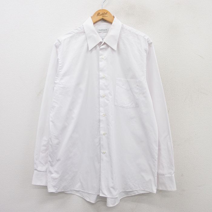 【20%OFF】XL★古着 バンヒューセン 長袖 シャツ メンズ 白 ホワイト 25mar24 中古 トップス