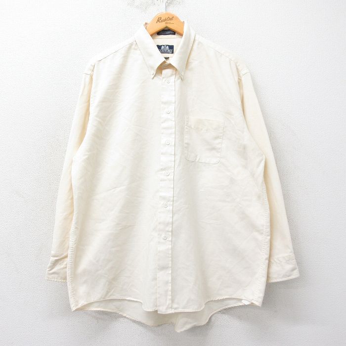 【50%OFF】XL★古着 長袖 シャツ メンズ 00年代 00s 大きいサイズ ボタンダウン 生成り 25mar26 中古 トップス