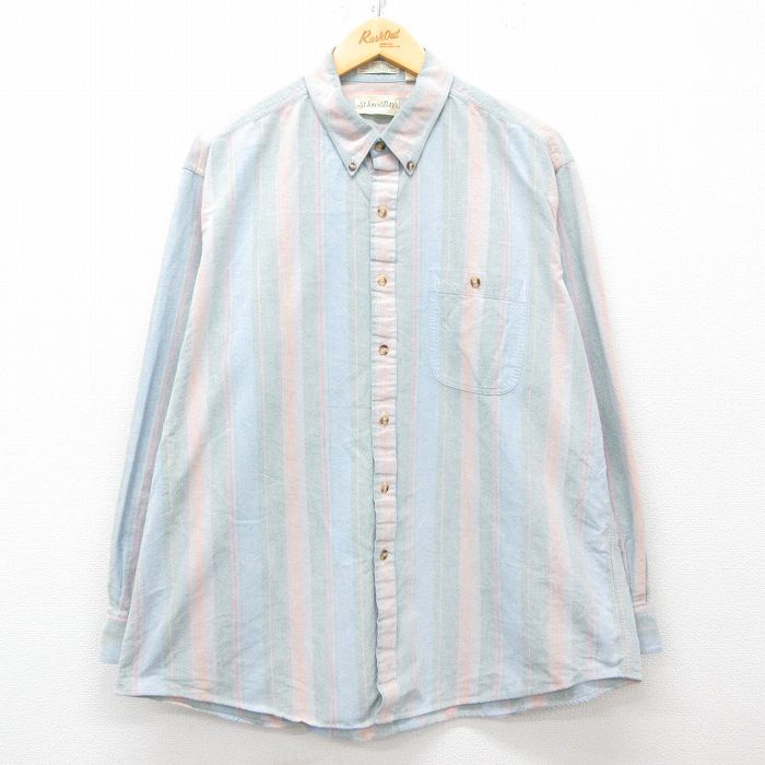 セントジョンズベイ 90s 長袖シャツ ストライプ グリーン XL | 古着