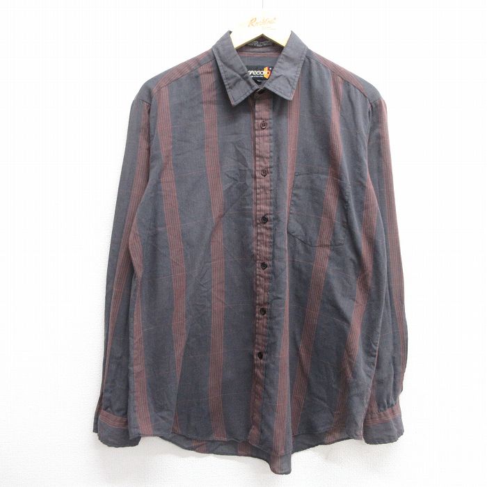 L★古着 SASSON 長袖 シャツ メンズ 00年代 00s 黒他 ブラック チェック 25mar28 中古 トップス