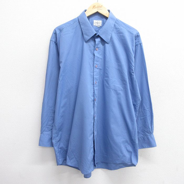 XL★古着 長袖 シャツ メンズ 紺 ネイビー 25mar28 中古 トップス