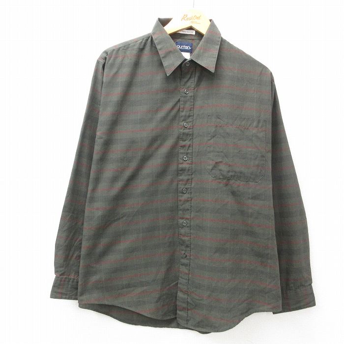 【20%OFF】XL★古着 ピューリタン 長袖 シャツ メンズ 00年代 00s 濃緑他 グリーン チェック 25apr01 中古 トップス