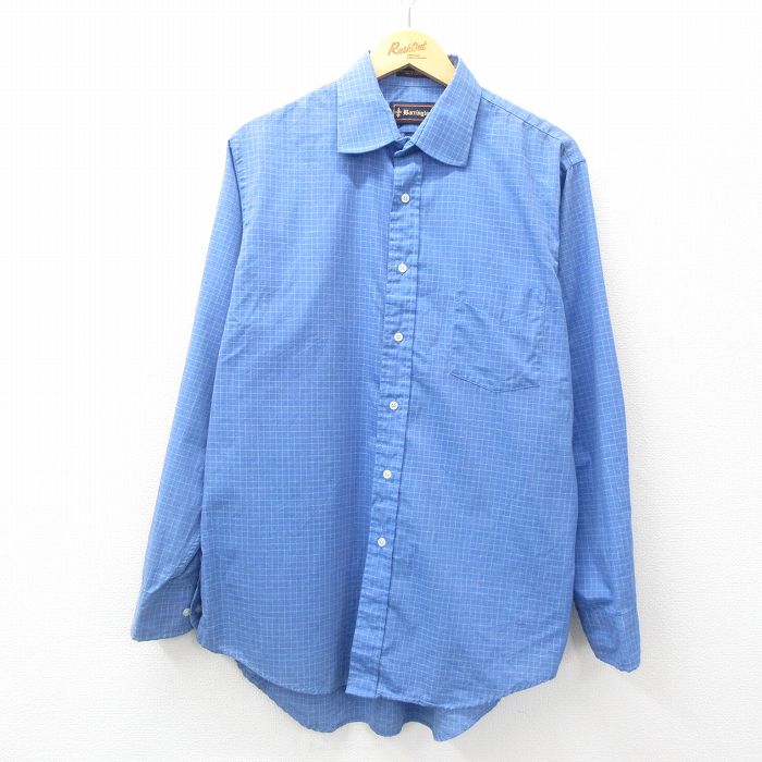 XL★古着 長袖 シャツ メンズ 00年代 00s 紺他 ネイビー チェック 25apr01 中古 トップス