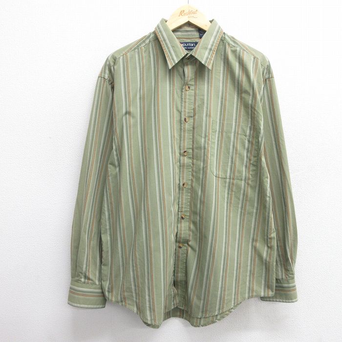 L★古着 ピューリタン 長袖 シャツ メンズ 00年代 00s 緑 グリーン 25apr02 中古 トップス