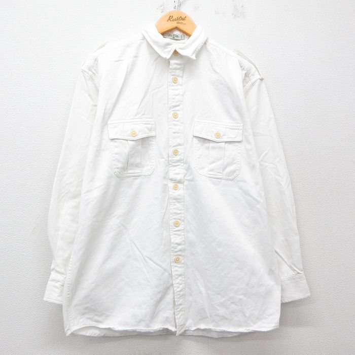L★古着 オービス ORVIS 長袖 シャツ メンズ 00年代 00s コットン 白 ホワイト 25apr03 中古 トップス
