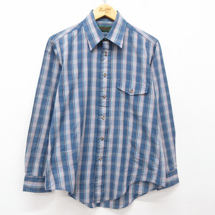 M★古着 マクレガー McGREGOR 長袖 シャツ メンズ 90年代 90s 紺他 ネイビー チェック 25apr03 中古 トップス