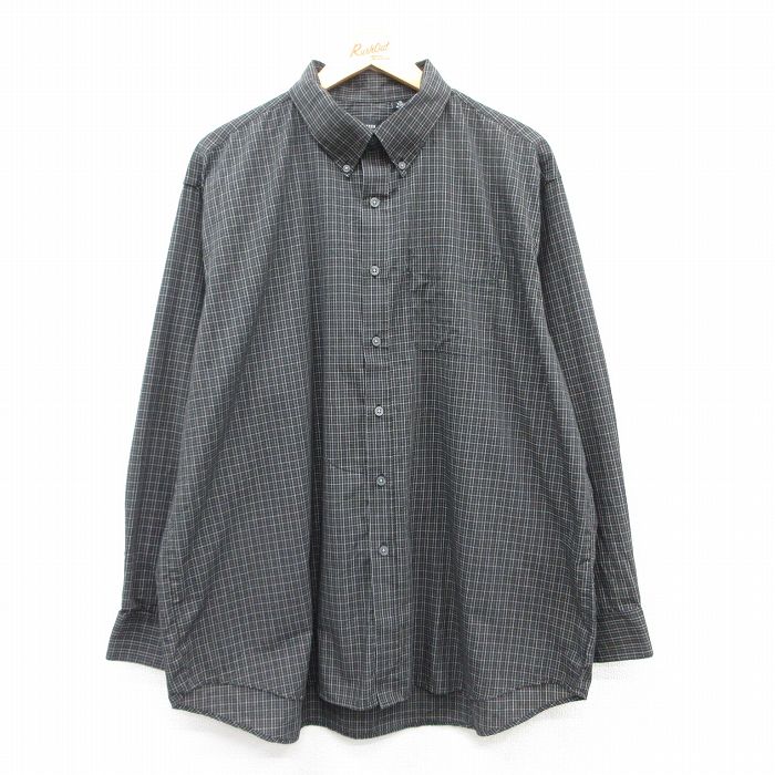 バンヒューセン 長袖シャツ ブラックチェック XL | 古着