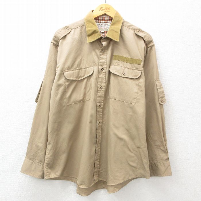 ロンドンフォグ 90s 長袖シャツ 襟コーデュロイ カーキ XL | 古着
