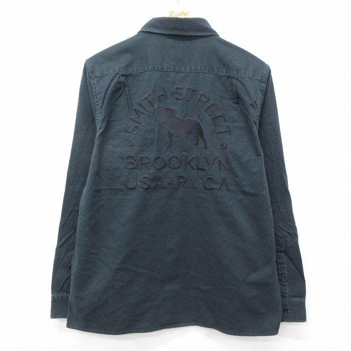 M★古着 ルーカ RVCA 長袖 シャツ メンズ BROOKLYN 黒 ブラック 【spe】 25apr11 中古 トップス