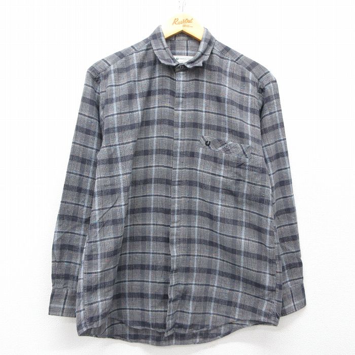 M★古着 長袖 シャツ メンズ グレー他 チェック 25apr11 中古 トップス