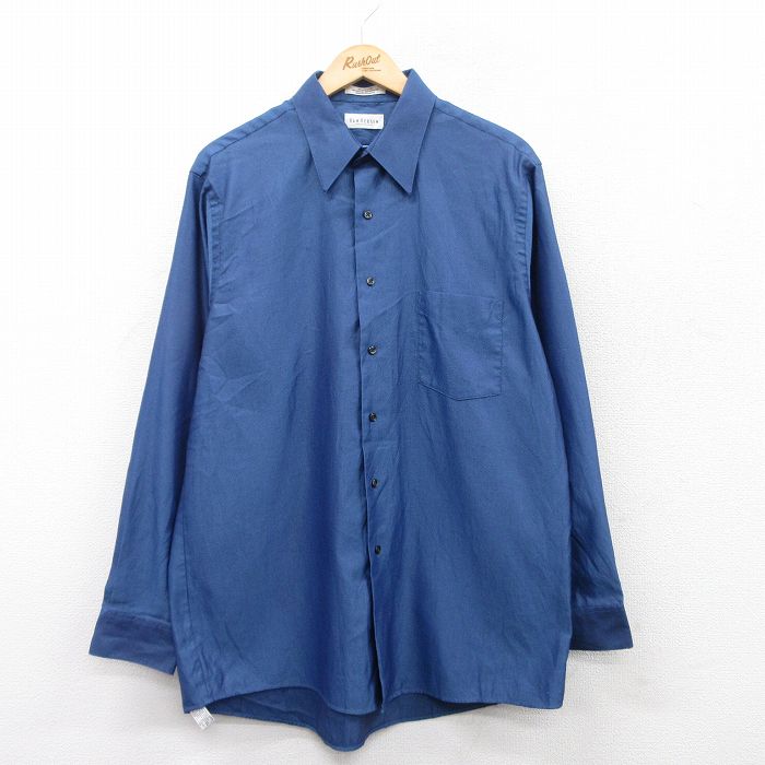 XL★古着 バンヒューセン 長袖 シャツ メンズ 紺 ネイビー 25apr11 中古 トップス
