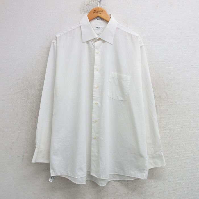 XL★古着 バンヒューセン 長袖 シャツ メンズ 大きいサイズ 白 ホワイト 25apr14 中古 トップス
