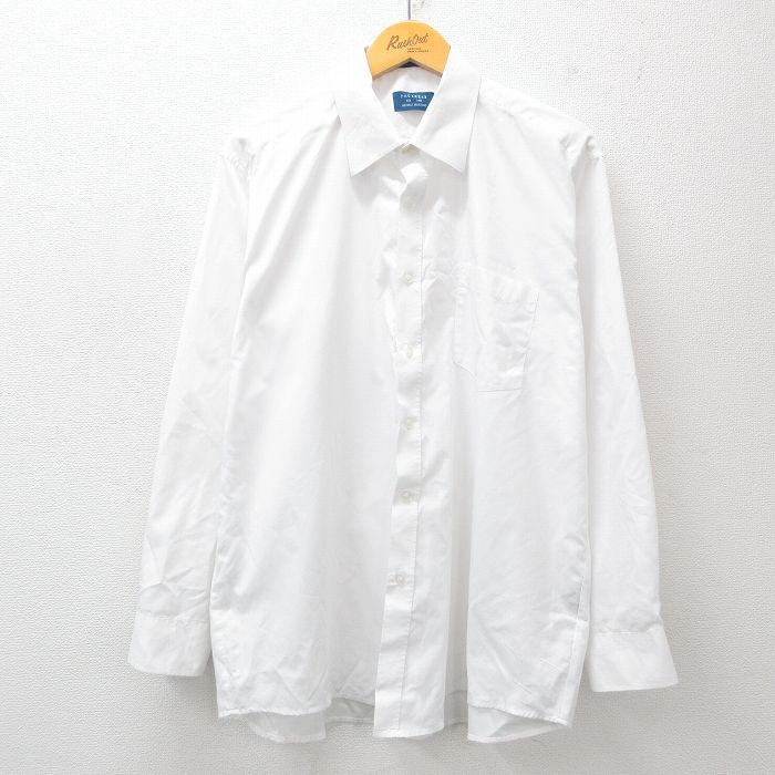 XL★古着 長袖 シャツ メンズ 白 ホワイト 25apr14 中古 トップス